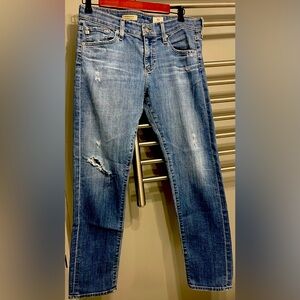 Anthropologie AG Nolan Ankle Button Up Petite Light Wash Jean Size 28P